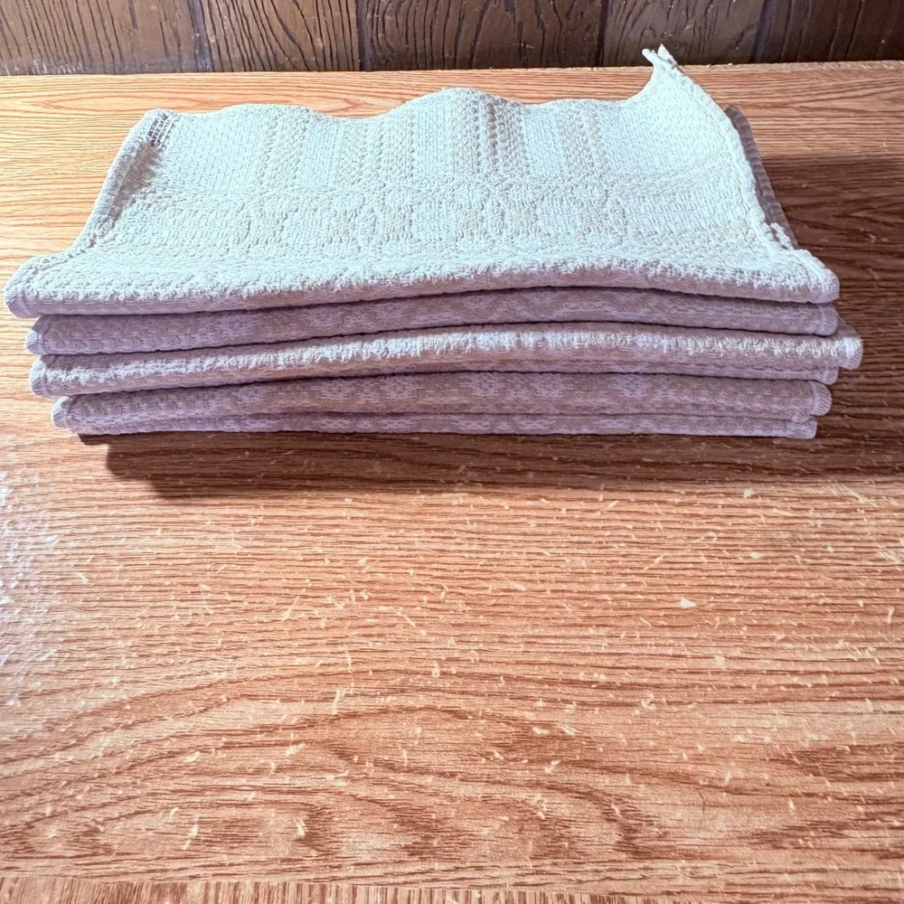 Brown And White Placemat Handmade Katherine Carman Lot of 7